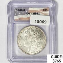 1889-S Morgan Silver Dollar ICG MS61