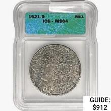 1921-D Morgan Silver Dollar ICG MS64