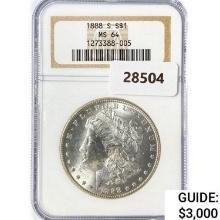 1888-S Morgan Silver Dollar NGC MS64
