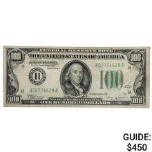 1934-B $100 ONE HUNDRED DOLLARS FRN FEDERAL RESERVE NOTE ST. LOUIS, MO ABOUT UNCIRCULATED