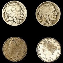 [4] (4) Varied US Nickels (1883, 1911, 1915-S, 1925-S) UNCIRCULATED