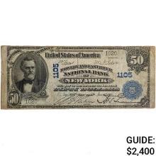1902 $50 PB BOWERY & EAST RIVER NATIONAL BANK OF NEW YORK, NY NATIONAL CURRENCY CH. #1105