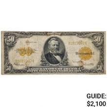 FR. 1200 1922 $50 FIFTY DOLLARS GRANT GOLD CERTIFICATE CURRENCY NOTE VERY FINE