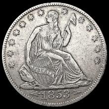 1853-O Arws & Rays Seated Liberty Half Dollar CLOSELY UNCIRCULATED