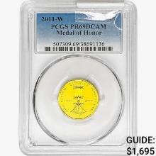 2011-W 0.3oz G$5 Medal of Honor PCGS PR69 DCAM