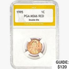 1995 Lincoln Memorial Cent PGA MS66 RED DBL DIE