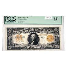 1922 Fr. 1187 $20 Gold Certificate PCGS VF35