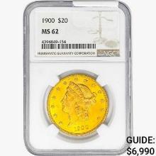 1900 $20 Gold Double Eagle NGC MS62