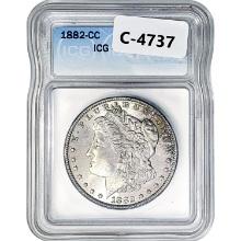 1882-CC Morgan Silver Dollar ICG MS63