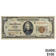 FR. 1870-G 1929 $20 FRBN FEDERAL RESERVE BANK NOTE CHICAGO, IL VERY FINE