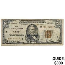 FR. 1880-B 1929 $50 FRBN FEDERAL RESERVE BANK NOTE NEW YORK, NY VERY FINE
