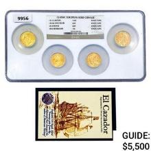 1913-1935 Classic European Gold Coinage  [4 Coins] NGC  Choice UNC.