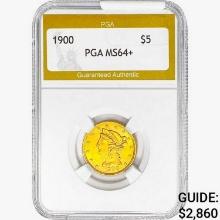 1900 $5 Gold Half Eagle PGA MS64+