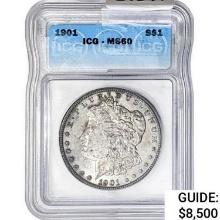 1901 Morgan Silver Dollar ICG MS60