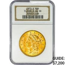 1873-S $20 Gold Double Eagle NGC AU58 Closed 3