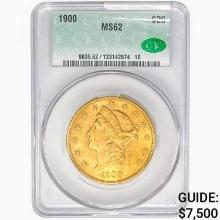 1900 $20 Gold Double Eagle CAC MS62