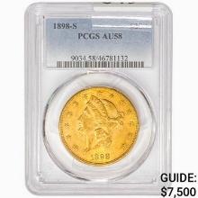 1898-S $20 Gold Double Eagle PCGS AU58