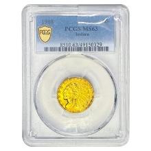 1908 $5 Gold Half Eagle PCGS MS63