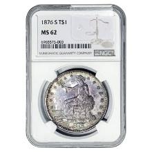 1876-S Silver Trade Dollar NGC MS62