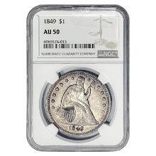 1849 Seated Liberty Dollar NGC AU50