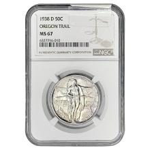 1938-D Oregon Trail Half Dollar NGC MS67