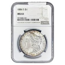 1884-S Morgan Silver Dollar NGC MS61