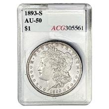 1893-S Morgan Silver Dollar ACG AU50