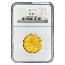 1926 $10 Gold Eagle NGC MS64