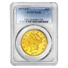 1877-CC $20 Gold Double Eagle PCGS XF40