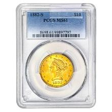 1882-S $10 Gold Eagle NGC MS61
