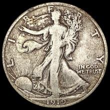 1919-D Walking Liberty Half Dollar LIGHTLY CIRCULATED