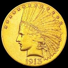 1913 $10 Gold Eagle CLOSELY UNCIRCULATED