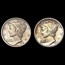 1916-S, 1918 Mercury Dime Collection [2 Coins] HIGH GRADE