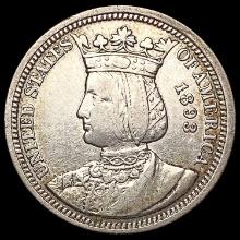 1893 Isabella Silver Quarter NEARLY UNCIRCULATED