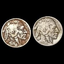(2) Buffalo Nickels NICELY CIRCULATED