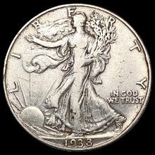 1938-D Walking Liberty Half Dollar LIGHTLY CIRCULATED