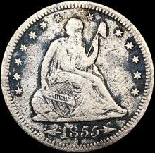 1855-S Arws Seated Liberty Quarter NICELY CIRCULATED