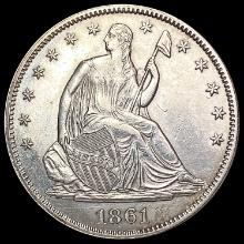 1861 Seated Liberty Half Dollar CHOICE AU