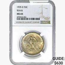 1935-D Texas Half Dollar NGC MS65