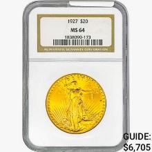 1927 $20 Gold Double Eagle NGC MS64