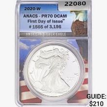 2020-W Silver Eagle ANACS PR70 DCAM FDI