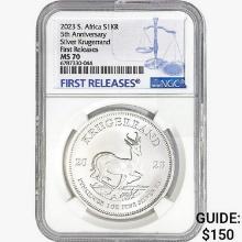 2023 1oz. Silver Krugerrand NGC MS70 FR, ANNIV.