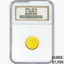 1858 $2.50 Gold Quarter Eagle NGC AU55