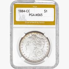 1884-CC Morgan Silver Dollar PGA MS65