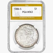 1886-S Morgan Silver Dollar PGA MS63