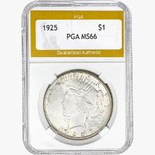 1925 Silver Peace Dollar PGA MS66