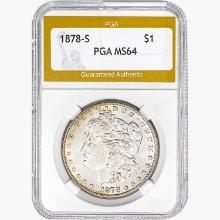 1878-S Morgan Silver Dollar PGA MS64