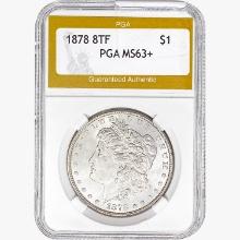 1878 8TF Morgan Silver Dollar PGA MS63+