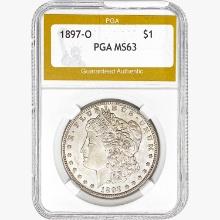 1897-O Morgan Silver Dollar PGA MS63