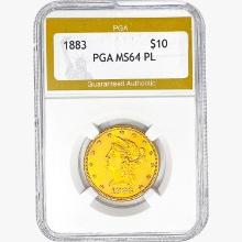 1883 $10 Gold Eagle PGA MS64 PL